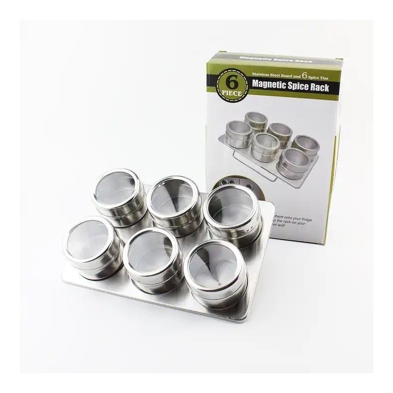 Haute Qualité 6 pièces/ensemble Utile À Épices Magnétique En Acier Haute Qualité 6 pièces/ensemble Utile À Épices Magnétique En Acier