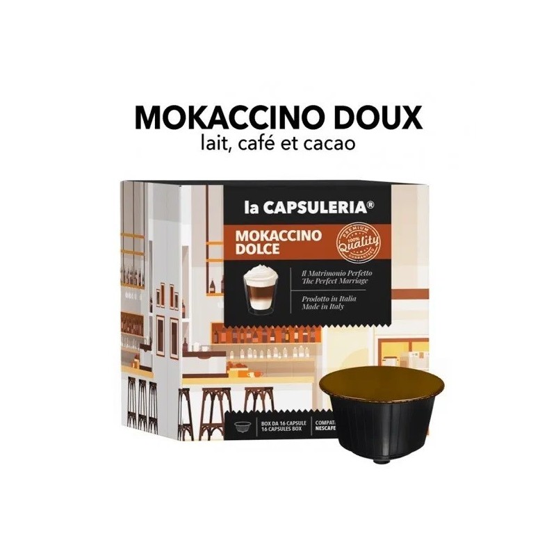 Mokaccino Doux - Capsules Compatibles Avec Nescafé Dolce Gusto®* Mokaccino Doux - Capsules Compatibles Avec Nescafé Dolce Gusto®*