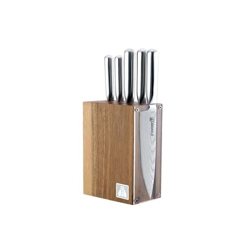 BLOC ACACIA DE 5 Couteaux REFLET LAGUIOLE BLOC ACACIA DE 5 Couteaux REFLET LAGUIOLE