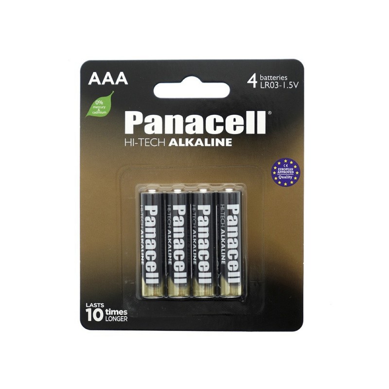 4 Batteries PANACELL HI-TECH ALKALINE AAA 4 Batteries PANACELL HI-TECH ALKALINE AAA