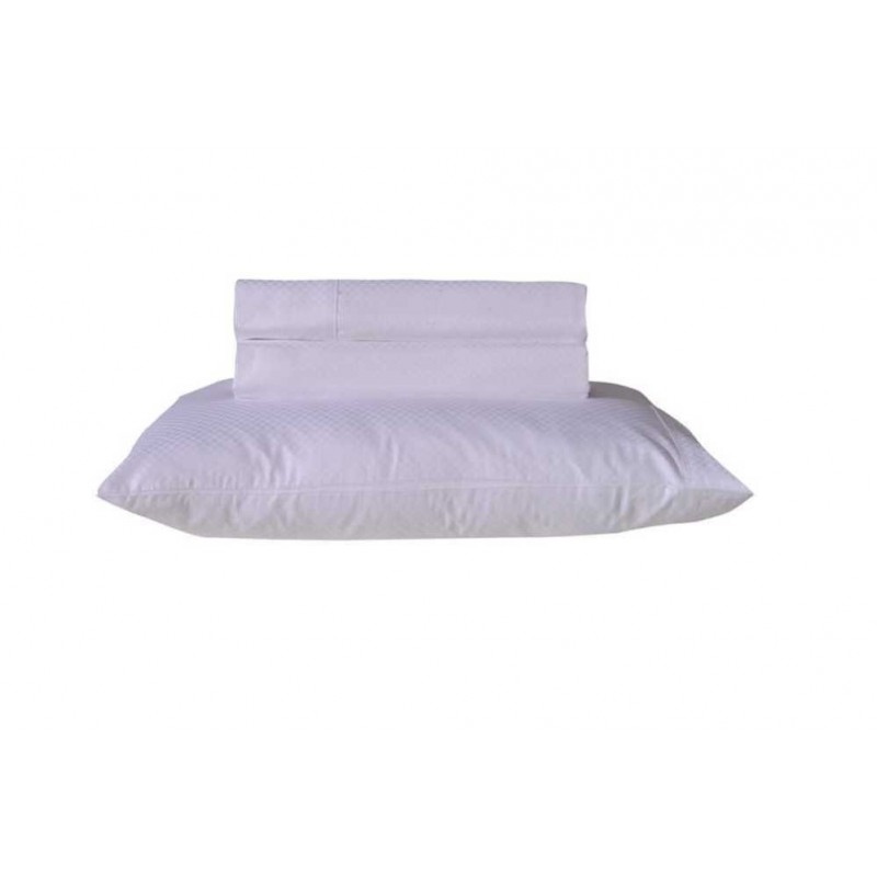 Draps housse blanc damier *2 + taies d'oreiller Draps housse blanc damier *2 + taies d'oreiller