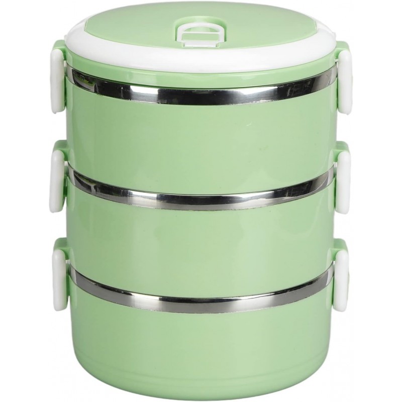 Boîte à lunch bento portable en acier inoxydable 304 à trois couches vert Boîte à lunch bento portable en acier inoxydable 304 à trois couches vert
